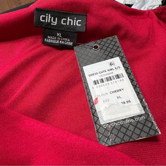 NWT City Chic Red Cute Girl Fit Flare in Cherry Red Dress Plus Size XL (22) - Picture 4 of 5
